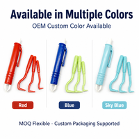 Kit de suppression des tiques 4 en 1, style stylo, avec 3 crochets de différentes tailles, étui de rangement rigide, pour chiens, chats, humains, camping en plein air, premiers secours