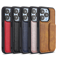 Étui de téléphone en cuir 2-en-1 avec pochette intégrée pour cartes et monnaie pour iPhone 17 16 Pro Max
