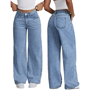 <span class=keywords><strong>Jean</strong></span> ample décontracté taille haute respirant en denim pour femme, coupe large, longueur cheville, idéal été, automne, printemps – Style <span class=keywords><strong>Mom</strong></span> - Product Image 1