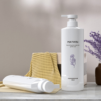 Contenants d'emballage cosmétique 500 ml, flacon cylindrique en plastique transparent blanc vide pour shampoing et lotion