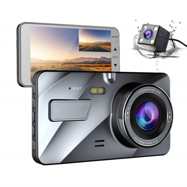 Amazon Hot Sale Auto Car DVR Dual Lens Front and Back Rear Recorder 1080P Night Vision Touch Screen Car Camera