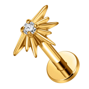 G23 Titanium Labret Piercing de <span class=keywords><strong>nez</strong></span> 16G Jewelry Gold Red Zircon pour Tragus Cartilage Conch Forward Helix Ear Jewelry - Product Image 1