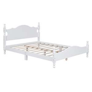 Modern Queen Size Solid <b>Pine</b> Wood Eco-Friendly Durable Platform <b>Bed</b> <b>Frame</b> with Wooden Slat Support for Bedroom Home Furniture - Product Image 4