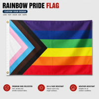 3x5ft Usine Vente en gros Toile Header 100% Polyester Gay Pride LGBT Drapeau pour l'extérieur