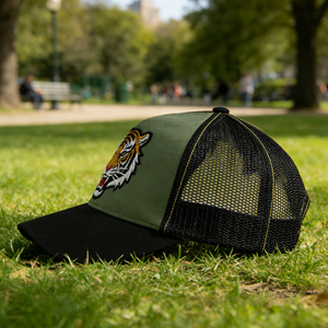 Gorra Trucker de Lona de 5 Paneles con Bordado de Tigre, Ajustable, Transpirable, con Cierre a Presión, Unisex, para Deportes y Actividades al Aire Libre - Product Image 6