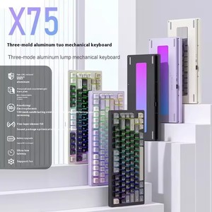 Teclado Mecánico Inalámbrico <span class=keywords><strong>X75</strong></span> BT, Tri-Modo, Aleación de Aluminio, RGB, Interruptores Intercambiables en Caliente, Teclado para Juegos, Accesorio para PC Gamer - Product Image 1