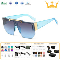 Lunettes de soleil tendance surdimensionnées à monture demi-cerclée, style décontracté, grandes montures pour la conduite, la plage et les activités de plein air