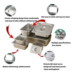 1/1 1/2 1/3 1/4 1/6 1/9 Commerciële keuken roestvrijstalen GN chef-pot hotel voedsel opslagcontainer dienblad voedselveilig opvouwbaar - Product Image 2