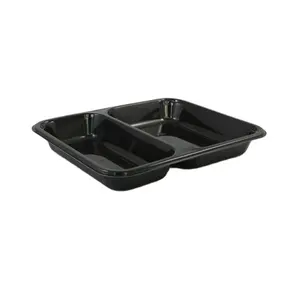 2 Compartments Food Packaging CPET Plastic Compartment Tray