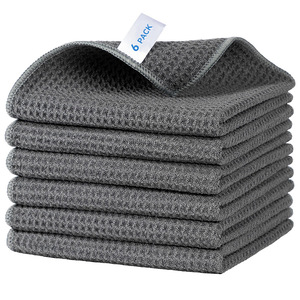 Car Wash <b>Towel</b> <b>Microfiber</b> Waffle Mesh Dark Gray Thick Quick Drying Degreasing Cleaning Cloth - Product Image 2