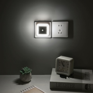 Mini Modern Smart LED Night Ring <b>Light</b> Eye-protection 0.5W ABS Plug-in Square Sensor <b>Wall</b> Lamp for Kids Bedroom <b>Bedside</b> - Product Image 6