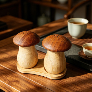 <b>Bamboo</b> Mushroom Toothpick Holder Handmade For Dining <b>Table</b> Decor - Product Image 1