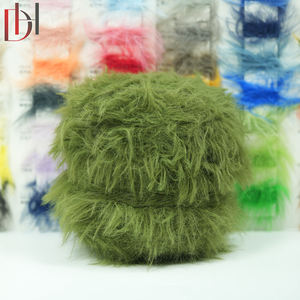 100% ナイロンフェイクファーヤーン8cmパイル高強度染め & 派手なパターンかぎ針編み & 織り服の装飾 - Product Image 1