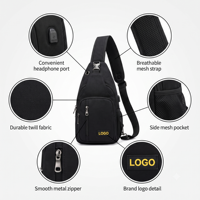 Maßgefertigter Großer Wander- und Reise-Tagesrucksack für Damen Konvertierbarer Schulter-Crossbody-Rucksack Unisex Brusttasche für Herren mit Logo-Aufdruck