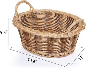 <span class=keywords><strong>Cesta</strong></span> de mimbre vacía con asas para regalos, chocolates, frutos secos, pan y <span class=keywords><strong>frutas</strong></span>, ideal para festividades, Pascua, Día de la Madre y cumpleaños - Product Image 3