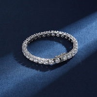 S925 Sterling Silver Four Claws 5mm Full Diamond 5A Zircon Bracelet Ins Design Original Handmade Hip-hop Tennis Bracelet