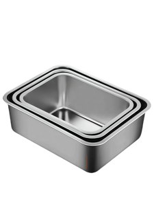 Bandeja cuadrada moderna de acero inoxidable 304/201 de 70*50, bandeja profunda de Metal para el hogar, <span class=keywords><strong>Hotel</strong></span> y restaurante, Buffet para caja de arena para <span class=keywords><strong>gatos</strong></span> - Product Image 5