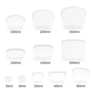20 모델 BPA 무료 재사용 가능한 밀폐 실리콘 식품 저장 가방 누출 방지 과일 스낵 수프 컨테이너 가방