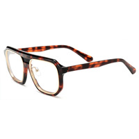 Lunettes 2026 à double pont de nez, monture carrée en acétate, optiques anti-lumière bleue, lunettes de mode, logo personnalisé