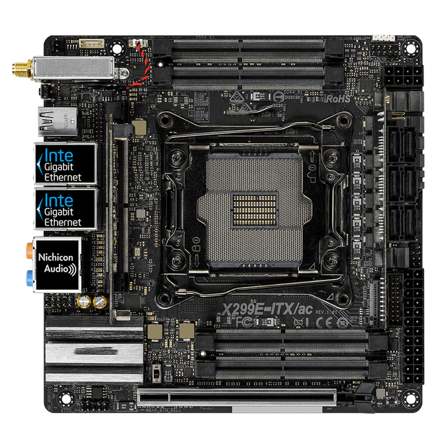 Rock LGA2066 Motherboard X299E ITX Ac X299 LGA 2066 X299 Extreme 4 DDR4 Server Motherboard