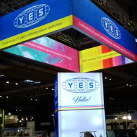 Stand d'exposition de 20x20 pieds, stand d'exposition, boîte à lumière LED, idées de kiosques de congrès et de salons rétroéclairés