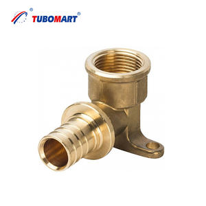 Fabricant OEM, plomberie BSPT, coude femelle mural plaqué, 12x1/2\" à 32x1\", (court, deux <span class=keywords><strong>pieds</strong></span>), pour tuyau PEX (style espagnol) - Product Image 1