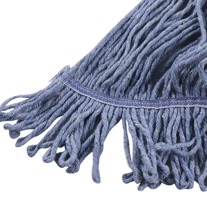 Robuster, umweltfreundlicher, vielseitig einsetzbarer Baumwoll-Wischmopp-Ersatzkopf mit Schlaufenenden und blauer Schnur für Nass- und Trockenreinigung - Product Image 3