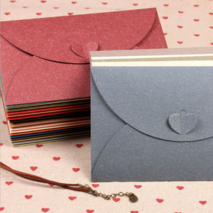 Các tông mờ Đá Màu Hồng slinen kết cấu sang trọng lớn in thủ công bông Kraft tùy chỉnh giấy phong bì với logo - Product Image 4