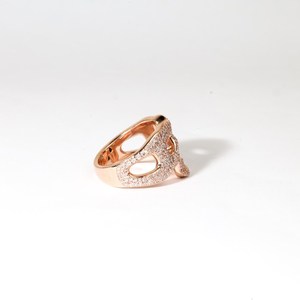 Bague Crâne Gothique en Or Rose avec Diamant de Laboratoire, Style Art Déco, Bague Statement Unique, Bijou Punk Crâne Pavé pour Hommes et Femmes - Product Image 2