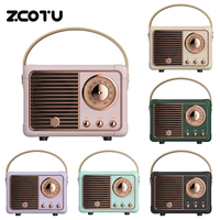 Haut-parleur sans fil rétro, design radio vintage, mini portable BT 5.0, son HD pour cuisine, chambre, bureau, table