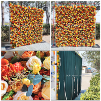 Panneau de roses artificielles haute densité, mur de fleurs d'hortensia pour événements de mariage, photographie et décoration intérieure