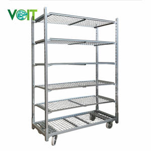 कारखाने प्रत्यक्ष बिक्री पोर्टेबल जस्ता कोटेड गार्डन मशरूम हटाने योग्य शेल्फ ट्रॉली - Product Image 3