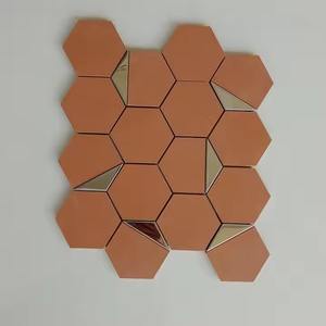 Luxe 73mm argent PVD hexagone céramique mosaïque carrelage Cro maïs brillant mat finition pour intérieur mur décor salle de bain salon - Product Image 2