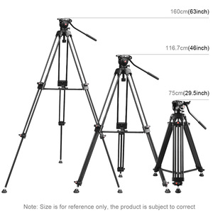 Trípode de aleación de aluminio para videocámara profesional resistente PULUZ para cámara <span class=keywords><strong>DSLR</strong></span>/SLR - Product Image 2