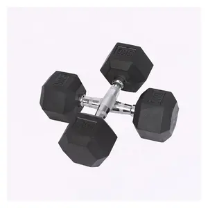 Spor salonu temel ekipman kauçuk kaplı Hex Dumbbell For sale