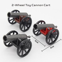Jouet éducatif militaire médiéval : Ensemble de canons d'artifice sur roues avec base fixe, à assembler soi-même pour enfants, objet de collection historique
