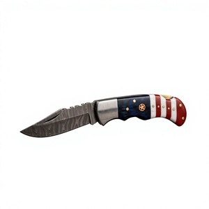 Navaja Plegable de Acero de Damasco con Mango de Madera, Alta Calidad, Multifuncional, Grado Industrial OEM, Garantía de 3 Años, para Minoristas, 59-60HRC - Product Image 3