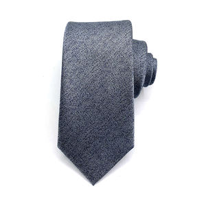 Элегантный однотонный мужской галстук из атласного шелка для повседневной летней одежды, материал — шелк - Product Image 2