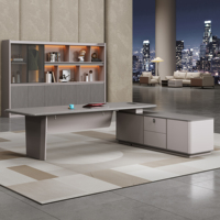 Bureau de direction en bois durable de style industriel, table de bureau moderne, meubles de luxe écologiques résistants à l'eau, garantie de 8 ans