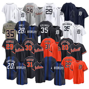 Venta al por Mayor <span class=keywords><strong>de</strong></span> Camisetas <span class=keywords><strong>de</strong></span> Béisbol Cosidas <span class=keywords><strong>de</strong></span> Alta Calidad 2026, Nuevas, del Equipo Americano <span class=keywords><strong>Detroit</strong></span>, Personalizadas con Todos los Jugadores, 28 Baez, 35 Verlander - Product Image 1