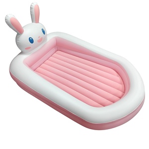 Bunny Shaped Kids <b>Inflatable</b> Travel Bed with Safety Rails for Toddlers Camping Home - Product Image 1