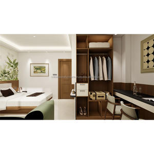 Juegos de Muebles de Dormitorio para Hotel de 3 Estrellas, Modernos, Ecológicos, a Bajo Precio, Cama Individual y Doble de Madera, Mesita de Noche, Armario, Sofá, Muebles para TV - Product Image 1