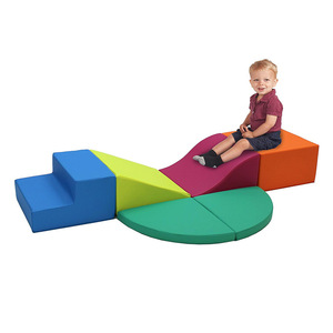 Ensemble de jeu d'intérieur 6 pièces : structure d'escalade, toboggan et combinaison d'escaliers aux formes géométriques pour bébés, jouet éducatif précoce unisexe - Product Image 4