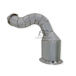 Collecteur d'échappement pour Porsche Cayenne <span class=keywords><strong>E3</strong></span> 3.0T 2018 en acier inoxydable, système d'échappement haute performance avec catalyseur - Product Image 3