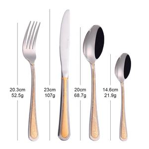 Couverts en acier inoxydable, 24 pièces, couverts de mariage en or, ensemble de cuillères de 24 pièces, couverts pour la maison - Product Image 2