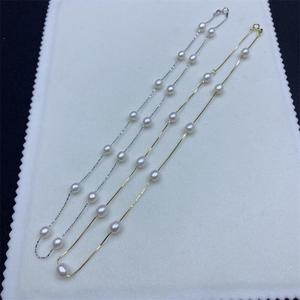 Collar de Plata de Ley S925 de Zhuji con Cadena para Clavícula, Perla de Agua Dulce en Forma de Gota, Collar con Diseño de Cielo Estrellado y Temperamento Clásico - Product Image 3