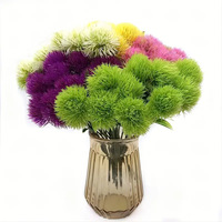 Bunga Dandelion Allium Sphaerocephalon Buatan Satu Tangkai, Buket Grosir untuk Dekorasi Dinding, Bunga Buatan untuk Dinding
