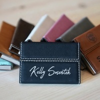 Pemegang kartu bisnis antikarat langsung pabrik dompet tipis Git kustom tempat kartu kredit kulit Pu