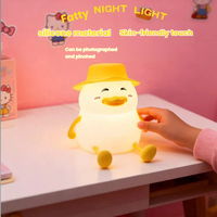 Nouvelle veilleuse colorée Fat Duck à commande par capteur, trois niveaux de luminosité, lumière douce, protection des yeux, pour chambre à coucher, chevet, avec minuterie