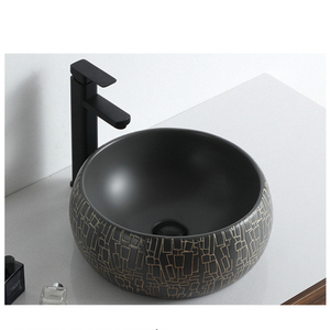 Fabricant Bathfriend, prix avantageux, lavabo rond compact en céramique <span class=keywords><strong>pour</strong></span> salle de bain, couleur noire, lavabo <span class=keywords><strong>pour</strong></span> shampoing - Product Image 2